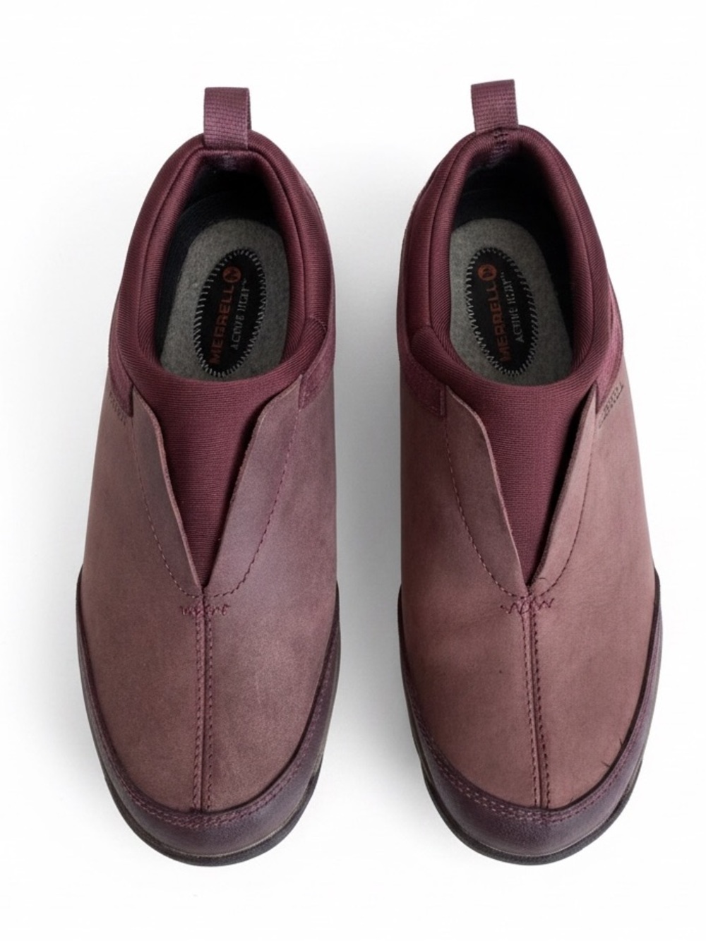 Merrell Dewbrook Moc Waterproof Slip On Shoes Burgundy Leather Outdoor Size 7